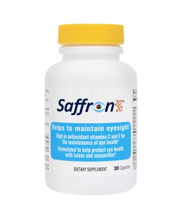 Saffron 2020 Supplement with Saffron Resveratrol Vitamins and Minerals Zeaxanthin and Lutein -30 Vegetarian Capsules