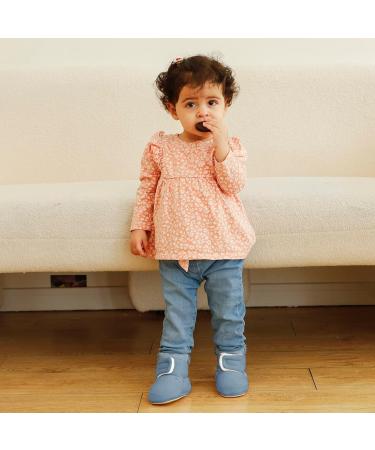 MASOCIO Baby Winter Warm Booties | Soft Sole Anti-Slip First Walking Shoes for Infant Boy Girl 6-12 Months - Navy Blue - Buy Online on GoSupps.com