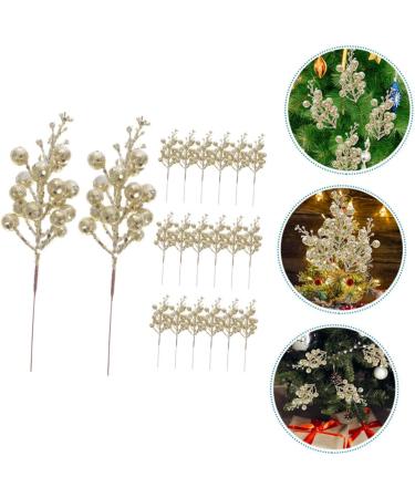 ABOOFAN 20pcs Christmas Imitation Berries Wreath Flower Garland Decor Christmas Berries Simulation Berries Branch Artificial Berry Branches Xmas Berries Christmas Tree Foam Accessories Golden 19X5X5CM - Buy Online on GoSupps.com