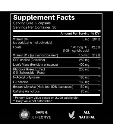 Matrixx The Red Cap 10-in-1 Nootropic Formula | Natural Energy Focus & Clarity | Rhodiola L-Theanine Citicoline Lion's Mane Brain Booster Capsules - Shop Internationally - Buy Online on GoSupps.com