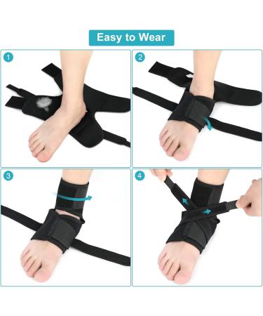 Ankle Support Brace - Adjustable Compression Foot Drop Sleeve for Sprains Plantar Fasciitis & Arthritis - Breathable Neoprene Heel Bandage for Sports - Buy Online on GoSupps.com