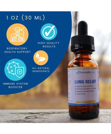 Tranquility Labs Lung Relief Supplement for Lung Support - Cleanse Formula for Better Breathing & Immune Health - Respiratory System Support - 1 Oz - Buy Online on GoSupps.com