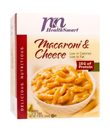 HealthSmart High Protein Creamy Macaroni and Cheese, 15g Protein, Low Calorie, Low Fat, Low Cholesterol, Low Sugar, Quick Delicious Meal, 7 Single Servings Creamy Macaroni & Cheese