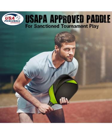 Gonex Pickleball Paddles Set - USAPA Approved Graphite Paddle with Comfort Grip, 2 Paddles, 4 Balls, Portable Carry Bag - Green - Buy Online on GoSupps.com