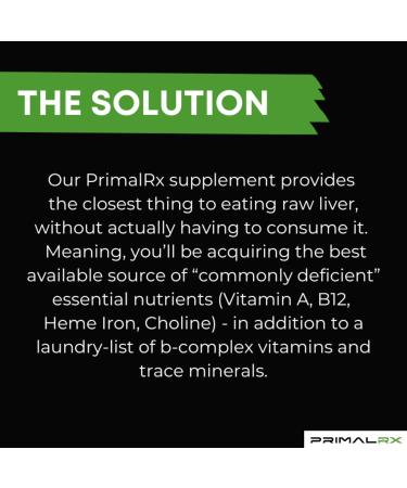 PRIMALRX Bovine Liver Extract: Grass Fed Beef Liver Pills Organ Meat Supplements Heme Iron Supplements Beef Organs for Women & Men Grass Fed Vitamins (A B12 Choline) 90 Desiccated Capsules - Buy Online on GoSupps.com