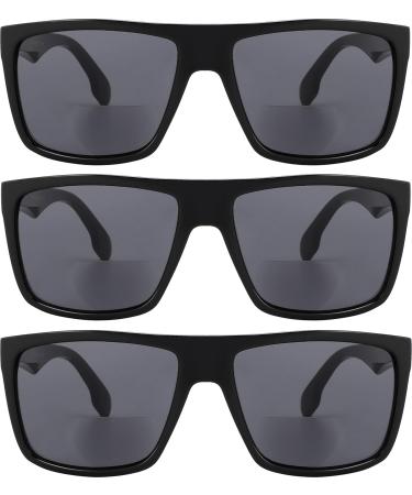 Yogo Vision Bifocal Reading Sunglasses for Men & Women - UV400 Classic Retro Style Readers Eyewear | 3 Pack +2.5 Black - Buy Online on GoSupps.com