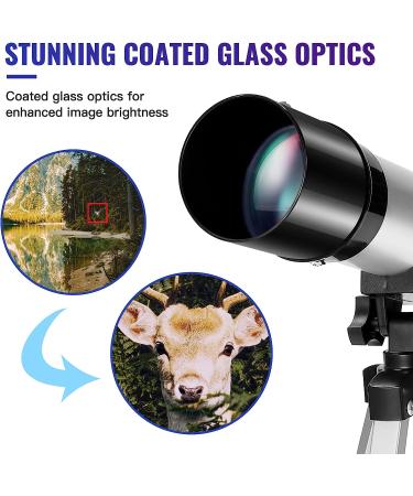 Merkmak Kids Telescope 360/50mm Spotting Scope | 90X Refractor Telescope for Astronomy Beginners with Tripod | Ideal Gift for Stargazing and Deep Space Observation - Buy Online on GoSupps.com