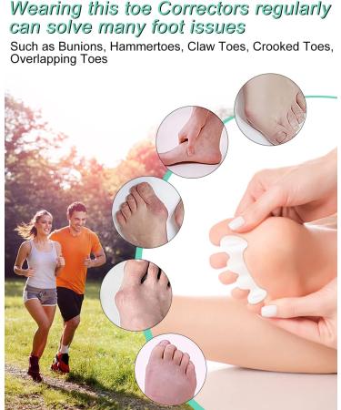 8Pcs Toe Spacers Set for Men and Women - Toe Separators for Feet Pain Relief - Includes 4 Firm and 4 Soft Gel Spacers - Correct Toes, Toe Spreaders, Straighteners - Ideal for Hammer Toe and Bunion - Medium Size - Buy Online on GoSupps.com