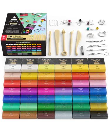 Arteza Polymer Clay Kit  Modeling Clay Oven Bake for Adults and Teens with 5 Sculpting Tools  42 Colors  Made for Clay Earrings  Jewelry Making and Crafts Set of 42