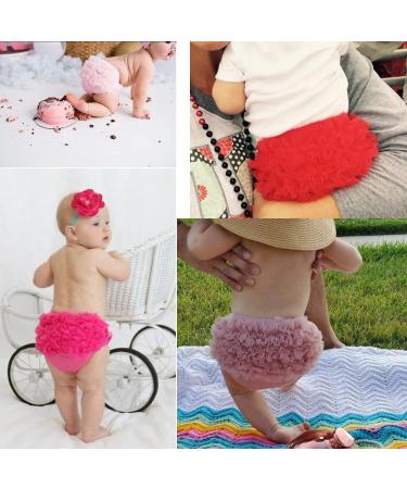 Hoolchean Baby Girls 2PCS Tulle Ruffle Bloomer Set - White & Grey (0-6 Months) - Buy Online on GoSupps.com