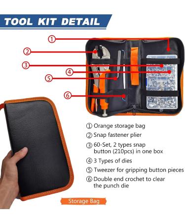 Snap Pliers for Metal Snaps  Heavy Duty Snap Fastener Tool Kit with 3 Dies& 60-Set Stainless Steel 15mm Snaps  for Boat Cover/Tarp/Marine Canvas/Leather Snaps Installation/Replacement-by MinliGUY - Buy Online on GoSupps.com