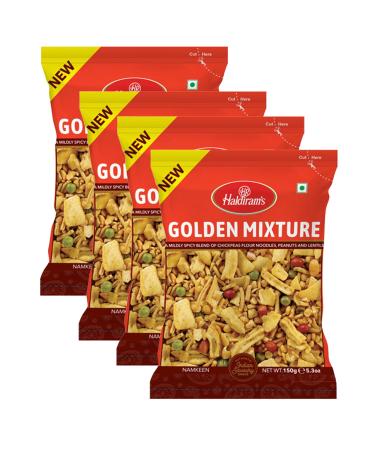 Haldiram s Savory Snacks Easy to Carry Anywhere Crispy Crunchy & Spicy Delicious Indian Namkeen Snacks Made With Authentic Taste Enjoy At Tea Time (Haldiram Golden Mixture Pack of 4)