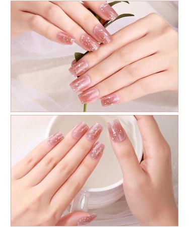 EBANKU 20pcs Nail Wraps Self Adhesive Gel Nail Stickers Nail Gel Polish Strips Full Wraps Nail Polish Stickers Cured Gel Nail Strips with Nail File and Stick (Pixie Dust) - Buy Online on GoSupps.com