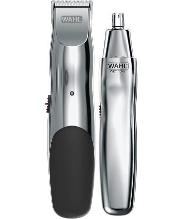 Wahl Groomsman Rechargeable Beard Trimmer Set for Mustache Light detail work and body grooming with the bonus WetDry battery Nose trimmer - Buy Online on GoSupps.com