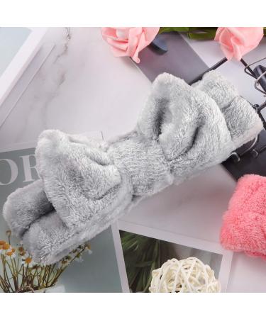 Premium Coral Fleece Spa Headband for Women | Elastic Hair Wrap | Ideal for Makeup Shower & Skin Care - Gray - Buy Online on GoSupps.com