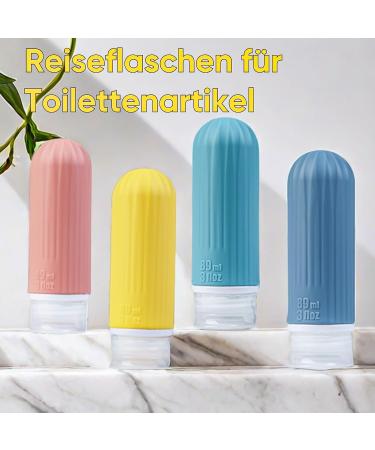 EVCGOX 89ml Silicone Travel Bottles Set - 4 Leak-Proof Organizers for Shampoo & Cosmetics - Yellow Travel Containers - Buy Online on GoSupps.com