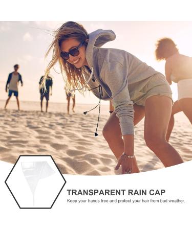 VALICLUD Waterproof Clear Rain Bonnet with Visor - 4pcs Women's Rain Hood Cap Set - Buy Online on GoSupps.com