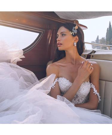 Toyvian 4pcs Rhinestone Hair Combs - Floral Bridal Headpiece with Crystals - Elegant Wedding & Evening Hair Accessories (Blue) - Buy Online on GoSupps.com