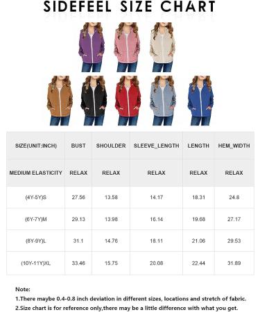 Sidefeel Girls Long Sleeve Hoodie Sweatshirt with Zipper and Pockets - Size 10-11 Years (Purple) - Buy Online on GoSupps.com