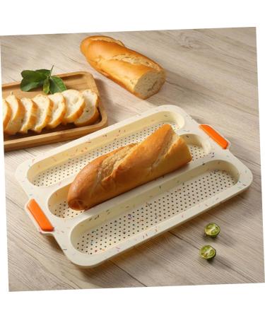 HOMSFOU 2 Pcs 3 Bread Silicone Mold Bread Pan Forms Silicone Bread Baking Trays Silicone Baking Mold Silicone Molds Loaf Pan Bread Baking Tin White Silica Gel Cake Second Generation Toast 34.5x24cmx2pcs Whitex2pcs - Buy Online on GoSupps.com