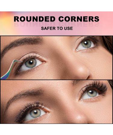 Lash Curler Tweezers Set 2 in 1 Stainless Steel Eyelash Tweezers with Eyelashes Curler Eyelash Applicator Tool for Women Girls Makeup Beginner & Makeup Artist (Colorful) - Buy Online on GoSupps.com