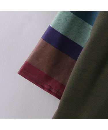 Teen Girls Green Striped T-Shirt | Long Sleeve Casual Sweatshirt | Fall Blouse 10-11 Years - Buy Online on GoSupps.com