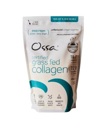 Ossa Certified Grassfed Collagen Peptides Powder-Supplement for Joint Gut Hair Skin & Nails|Ideal for Women & Men|Hydrolysed Bovine Collagen Protein for Keto & Paleo Diet|Sugar & Dairy Free - 400g