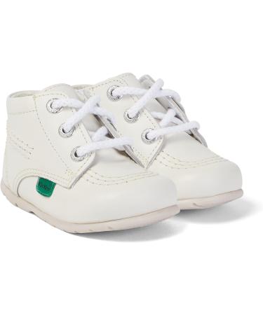 Kickers Kids Kick Hi Leather Ankle Boot - White, Size 1 UK Child - Buy Online on GoSupps.com