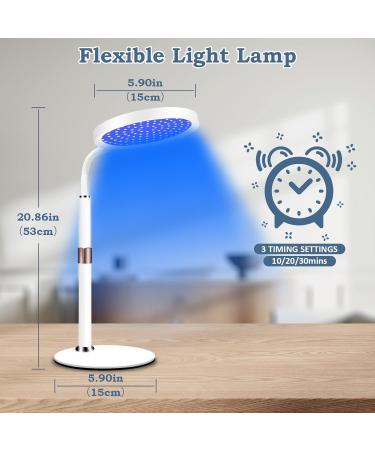 Red Light Lamp for Face 100LEDs Red and Blue Light Device 415nm Blue & 660nm Red & 850nm Infrared Light Adjustable Height Angle & Brightness for Home/Office Use Red&Blue - Buy Online on GoSupps.com