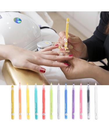 12 Colors Pens 3D Waterproof Nail Painting Kit Pens for Painting Nails Nail Polish Pens Nail Point Graffiti Dotting Liner Nail Accessories - Buy Online on GoSupps.com