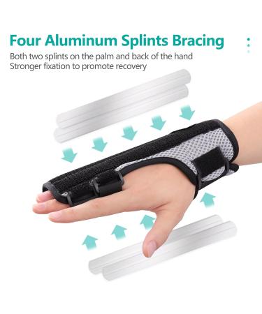 Lefeke Trigger Finger Splint - Multi Finger Brace for Hand Support | Finger Straightening Immobilizer for Arthritis & Broken Fingers - Size M Black - Buy Online on GoSupps.com