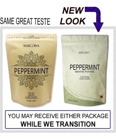 Pure Peppermint Leaves Herbal Tea by Marcoina - Cut Loose Leaves 113g in Resealable Bag Caffeine-Free Tea from USA - Perfect for Hot Brews - Known as Mentha piperita L. mint and Mentha tea - 4oz. Peppermint Leaves Cut 113-g. / 4-oz. - Buy Online on GoSupps.com