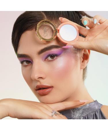 Oulac Splitter Glitzer Rouge Powder Blush - Vegan Highly Pigmented Silky Smooth Formula - 4.8g F14 Blue Moon - Durable & Gentle Shimmer for Eyes & Cheeks - Buy Online on GoSupps.com