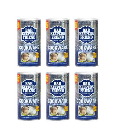 Bar Keepers Friend Cookware Cleanser & Polish (12 oz) - Cleaner Degreaser & Stain-Remover - for Use on Stainless Steel and Copper Pots Pans and Utensils Glass Casserole Dishes and More (6)