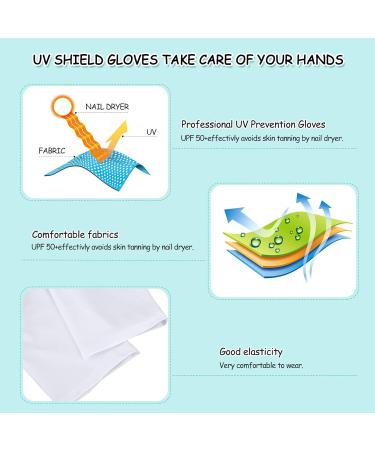 2 Pairs Anti UV Fingerless Gloves for Women - White Gel Manicure Gloves - Buy Online on GoSupps.com