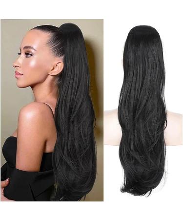 Ponytail Extension 26 Inch Long Natural Wavy Drawstring Straight Hair Fake Tail Synthetic Hairpiece for Women Daily Use party Ponytail Extensions Ponytail Hair Extension(Black) 26inch Black - Buy Online on GoSupps.com