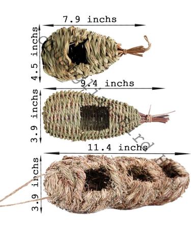 Hand-Woven Eco-Friendly Teardrop Bird Hut | Hanging Grass Bird House | 100% Natural Fiber | Shelter from Cold Weather - Buy Online on GoSupps.com
