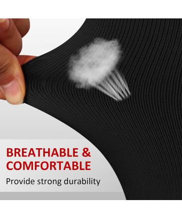 Ailaka Open Toe Compression Socks 15-20 mmHg for Men & Women - Knee High Support for Varicose Veins, Edema, Pregnancy - L/XL Black (1 Pair) - Buy Online on GoSupps.com