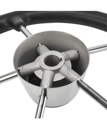 NovelBee 15-1/2 Stainless Steel Boat Marine Destroyer Steering Wheel with Black PU Foam and Knob - Buy Online on GoSupps.com