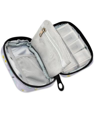 Buy Pfrewn 7-Day Pill Organizer - Portable Watercolor Daisy & Butterfly Travel Case for Vitamins & Supplements - Buy Online on GoSupps.com