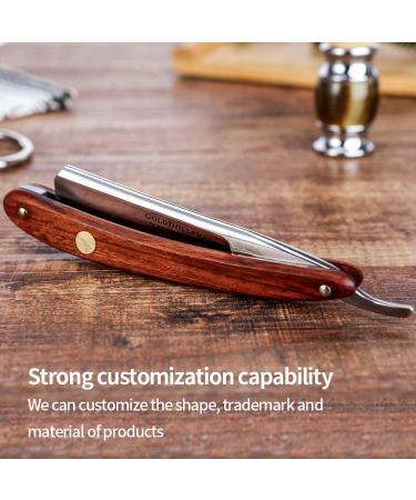 Gold Dollar Wooden Handle Straight Razor for Men & Barbers - Retro Shaving Tool, Stabilizer-Free - Buy Online on GoSupps.com
