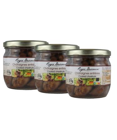Pack of 3 cooked chestnuts - sweet chestnuts 3 x 210 grams in a glass jar peeled 210 g (pack of 9)