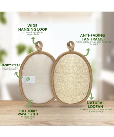 2 Pack Natural Loofah Body Scrubber | Eco-Friendly Exfoliating Shower Sponge for Women and Men - Buy Online on GoSupps.com