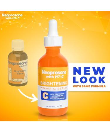Neoprosone Brightening Serum 2 Fl oz - Fades Dark Spots, Prevents Discoloration - Alpha Arbutin, Vitamin C - Buy Online on GoSupps.com