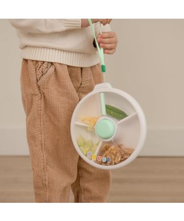 GoBe Kids Large Snack Spinner Bundle - Mint Green | Reusable 4 Compartment Snack Container with Hand Strap, Sticker Sheet | BPA/PVC Free, Dishwasher Safe | No Spill Leakproof Design - Buy Online on GoSupps.com