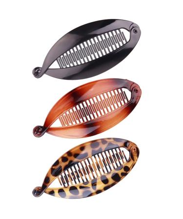 Youme Banana Hair Clip for Thick Fine Curly Hair Vintage Clincher Combs Tool Accessories Fishtail Hair Clip Combs Double Banana Clip Set for Women Girls Black+Brown - Buy Online on GoSupps.com