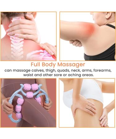 Hutvd Muscle Massage Roller - 360 Manual Massage Scooter for Legs Thighs Calves Neck & Arms | Pain Relief & Muscle Recovery - Buy Online on GoSupps.com