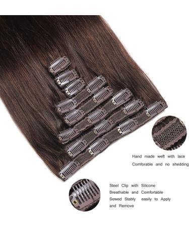 GIVLOVE Clip in Hair Extensions Real Human Hair 8 Pieces Straight Real Remy Human Hair Full Head Human Hair Extensions Clip in Double Weft Real Remy Hair (#4 Medium Brown-14 Inch) (4# 14 inch) 14 inch 4# - Buy Online on GoSupps.com