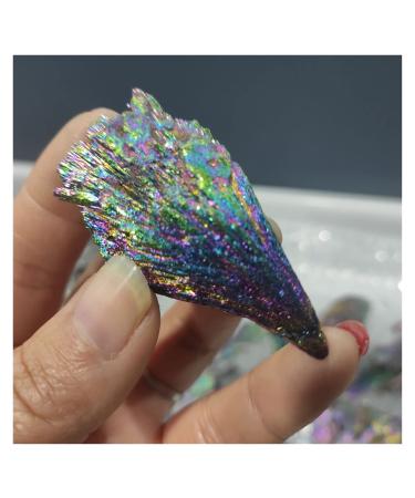 Natural Crystal Rough 1pcs 20-30g Electroplated Blue Colorful Natural Black Tourmaline Crystal Rough Mineral Specimen Rough Stone Healing Decor Gift