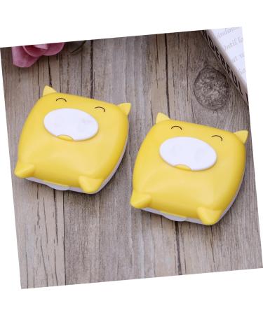 Gleavi 2 Piece Cartoon Case Container - Cute Mini Holder Storage for Glasses & Travel - Yellow - Buy Online on GoSupps.com